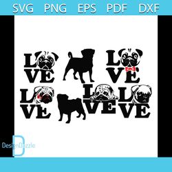 pug love bundle svg, animal svg, dog svg, love svg, pitbull svg, pug svg, red knot svg, funny animal svg, love animal sv