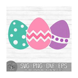 easter eggs - instant digital download - svg, png, dxf, and eps files included!