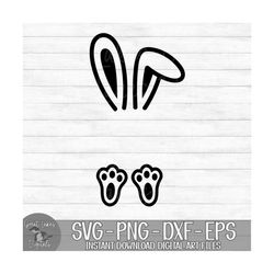 bunny feet & ears - instant digital download - svg, png, dxf, and eps files included! easter bunny, bunny ears, bunny fe