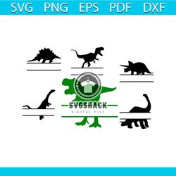 dinosaur split monogram bundle svg, animal svg, cute dinosaur svg, strong animal svg, trex svg, funny animal svg, love a