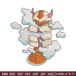 appa cloud embroidery design, avatar embroidery, anime design, embroidery shirt, embroidery file, digital download