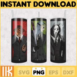 horror movies characters tumbler, halloween tumbler png, 20oz skinny tumbler, scary tumbler wrap, sublimation designs