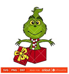 baby grinch svg christmas svg merry grinchmas svg christmas present svg cricut silhouette vector cut file