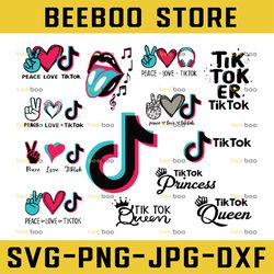 bundle tiktok svg, tiktok svg, queen svg, tik tok logo svg digital download