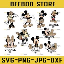 chanel bundle svg, mickey logo svg, girl chanel logo svg, chanel logo svg file cut digital download