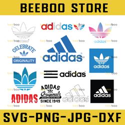 logo brand bundle svg, fashion brand svg, logo silhouette svg file cut digital download adidas logo bundle svg