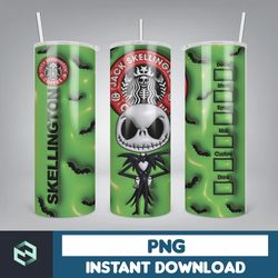 3d inflated halloween coffee tumbler wrap png, 3d horror movies tumbler wrap design, bubble 20oz tumbler wrap