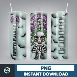 3d inflated halloween coffee tumbler wrap png, 3d horror movies tumbler wrap design, bubble 20oz tumbler wrap