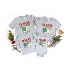 christmas shirt, fa la la shirt, family christmas shirt,  christmas graphic t-shirt, christmas tree and snowman tee