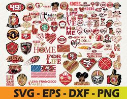 60 49ers svg,nfl svg bundle, san francisco 49ers svg bundle, 49ers logo . fpl