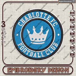 charlotte fc embroidery design, mls logo embroidery files, mls charlotte fc logo, machine embroidery pattern