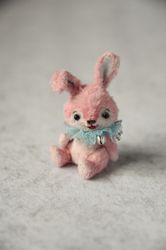 miniature pink bunny 2.17"(5.5 cm)/jointed toy/