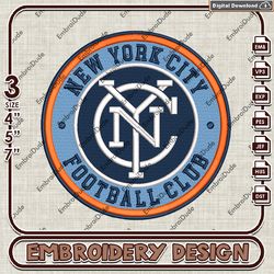 new york city fc embroidery design, mls logo embroidery files, mls new york city fc logo, machine embroidery pattern