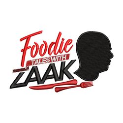 foodie tales with zaak embroidery design, logo embroidery, logo design, embroidery shirt, logo shirt, instant download