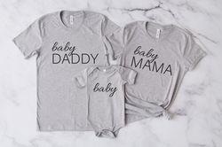 matching family shirt, baby daddy shirt, baby mama shirt, baby reveal, mommy and me tee, pregnancy reveal, pregnancy ann