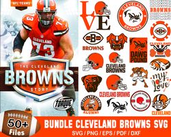 50 designs cleveland browns football svg bundle, love browns svg fpl