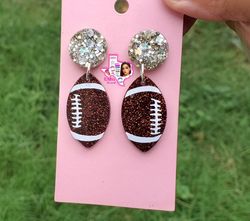 football resin earrings
