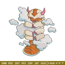 appa cloud embroidery design, avatar embroidery, anime design, embroidery shirt, embroidery file, digital download