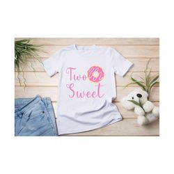 two sweet donut svg cut file, 2nd second birthday svg, 2 years old girl birthday party cutting file for cricut and silho