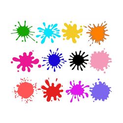 paint splatter svg, bundle, paint splats svg, paint png, vector, ink splatter, clipart , paint streak blob, cut file for