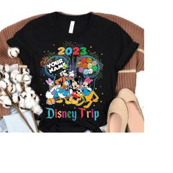 custom name mickey and friends disney trip 2023 shirt, personalized disney world balloon t-shirt, disneyland magic kingd