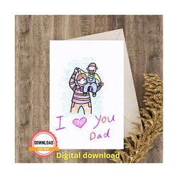 funny father's day card, funny birthday card for dad, birthday card dad, digital download, fathers day card,  instant do