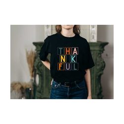 colorful thankful svg&png file, thanksgiving sublimation file svg digital download