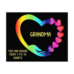 personalizable grandma heart ,grandma heart design ,grandma mom nana mama abuela  design png