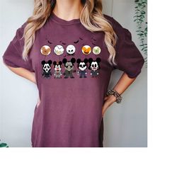 comfort color disney horror friends shirt, disney horror nights, disney halloween shirt,horror fan shirt, disney family