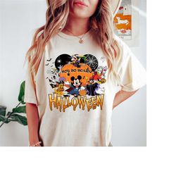 comfort color mickeys not so scary halloween shirt, disney halloween 2023 shirt, disney halloween skeleton shirt, hallow