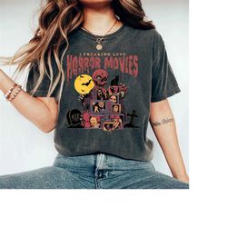 retro horror night comfort colors shirt, halloween shirt, vintage 90s halloween movies, halloween sweatshirt, horror mov