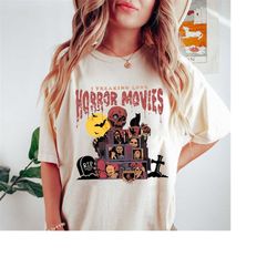 vintage halloween horror nights universal studios shirt, horror characters television halloween shirt, scary movie tee,
