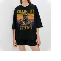 vintage halloween killin it since 1978 shirt, michael myers halloween shirt, myers thriller shirt friday the 13th horror