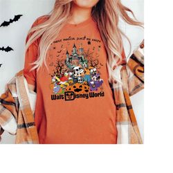 comfort colors vintage walt disney world halloween shirt, disneyworld halloween 2023 shirt, mickey and friends halloween