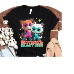 disney junior superkitties ginny and bitsy boots blast off! t-shirt, disneyland vacation trip shirt, matching family shi