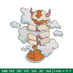appa with clouds embroidery design, avatar embroidery, embroidery file, cartoon design, cartoon shirt, digital download