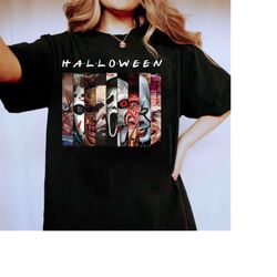 horror character halloween shirt, friends van with clown retro scary movie villians shirt, horror movie killers t-shirt,