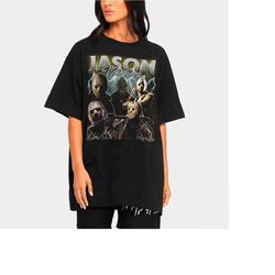 retro jason voorheese shirt, scary jason voorhees t-shirt friday the 13th horror movie michael myers vintage homage, hor