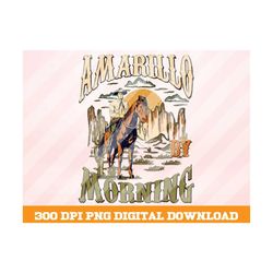 Amarillo By Morning PNG , Cowboy Png, Desert Cactus Png, Retro png, Desert png, Western CowBoy png, Vintage Designs, Sub