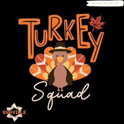 vintage turkey squad thanksgiving svg graphic design file