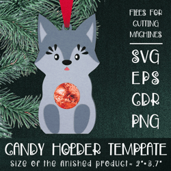 baby wolf | christmas ornament | candy holder template svg | sucker holder paper craft