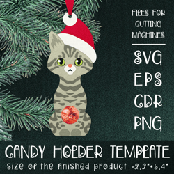 bengal cat | christmas ornament | candy holder template svg | sucker holder paper craft