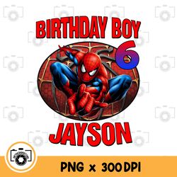 spiderman birthday boy png. instant download files for printing, graphic, and more