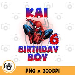 spiderman birthday boy png. instant download files for printing, graphic, and more