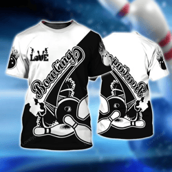 men s love bowling 3d tshirt - perfect gift for bowlers & bowling teams