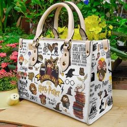 personalized harry potter art poster collection leather bag women leather hand bag, music trending handbag