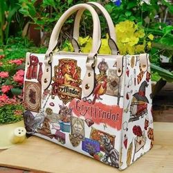 personalized harry potter gryffindor art poster collection leather bag women leather hand bag, women leather bag