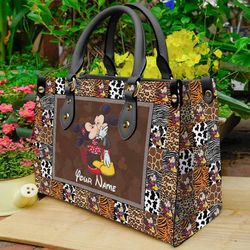 personalized leathers mickey handbag, anniversary mickey handbag, disney leatherr handbag