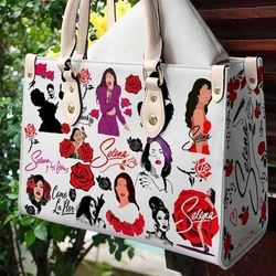 selena quintanilla icon art collection leather bag women leather hand bag, personalized handbag, women leather bag