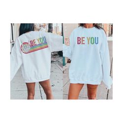 trendy be you skeleton rainbow png print file for sublimation or print, retro sublimation, lgbtq sublimation, gay pride,